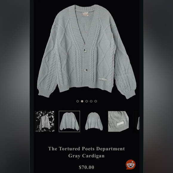 Taylor Swift TTPD cardigan - Picture 1 of 5